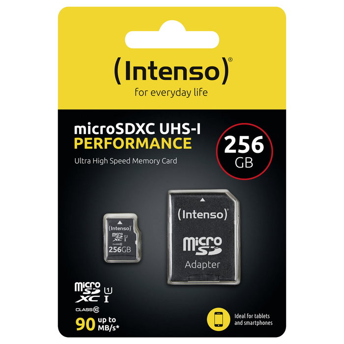 Intenso 3424492 MicroSD 256GB UHS-I Clase 10 U1 90MB/s Intenso 3424492 MicroSD 256GB UHS-I Clase 10 U1 90MB/s