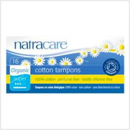 NATRACARE Tampon Super Con Aplicador 16Uds. Para Flujo Medio a Intenso Algodon Organico