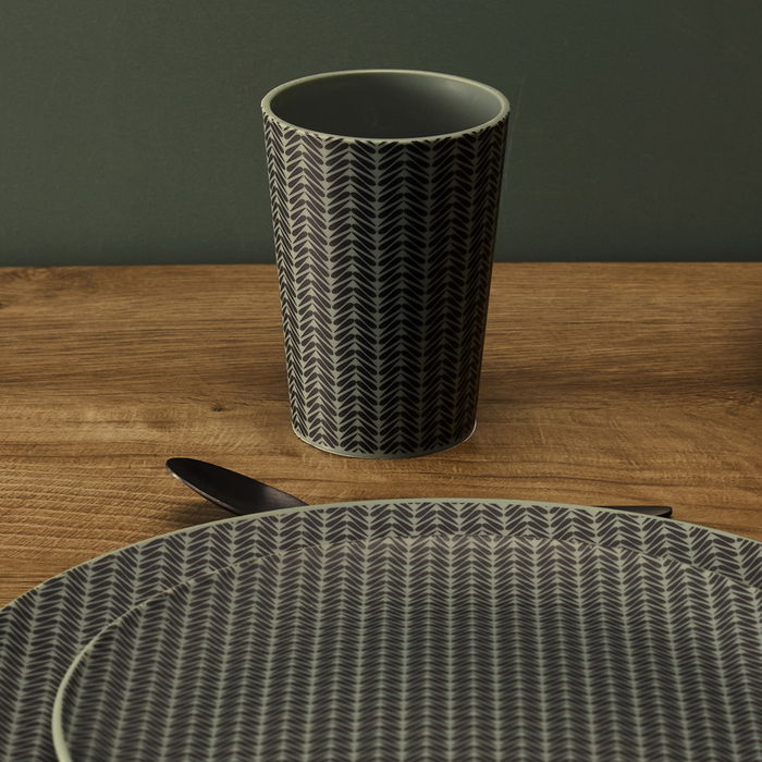 Home Deco Factory Vaso 200 Ml Polipropileno Estampados Verde Gris Beige