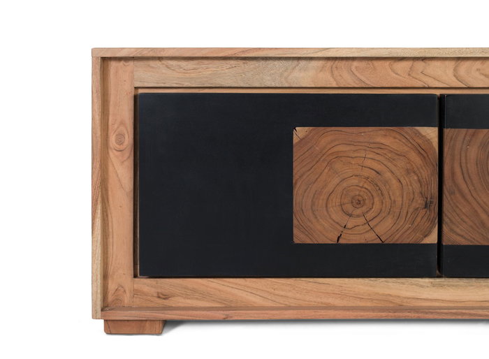 Giner y Colomer Mueble TV 3 Puertas Madera de Mango Natural Negro