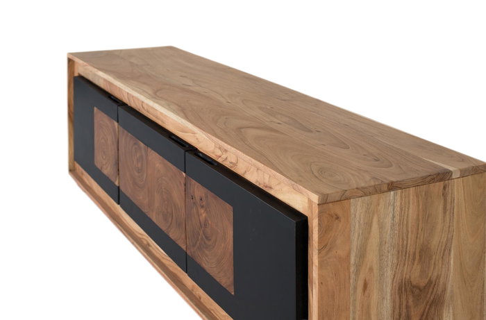 Giner y Colomer Mueble TV 3 Puertas Madera de Mango Natural Negro