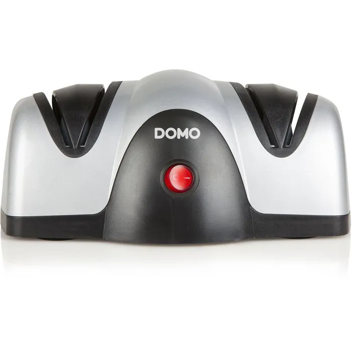DOMO Afilador de Cuchillos Eléctrico - 40 W, 2 Muelas, Gris/Negro - DOM5411397130549