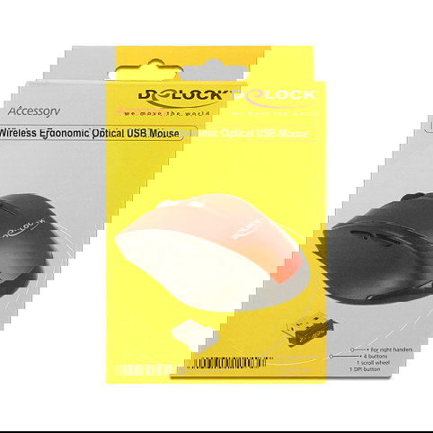 Delock Mouse Inalámbrica 2.4G Ergonomica 5 Botones Optica | Mouse ergonómico para diestros Delock Mouse Inalámbrica 2.4G Ergonomica 5 Botones Optica | Mouse ergonómico para diestros