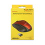 DeLOCK 12493 Ratón Óptico Inalámbrico Ergonómico Negro y Rojo