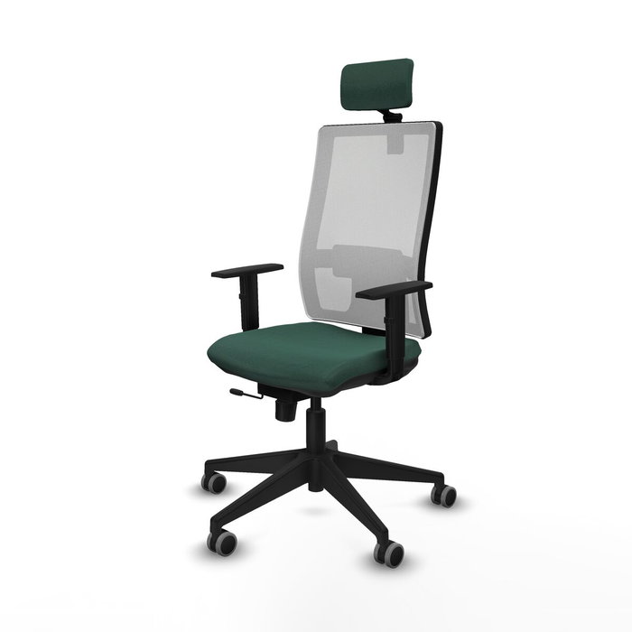 PIQUERAS Y CRESPO Silla de oficina Horna con mecanismo Sincro/Traslack Verde botella y Blanco PIQUERAS Y CRESPO Silla de oficina Horna con mecanismo Sincro/Traslack Verde botella y Blanco