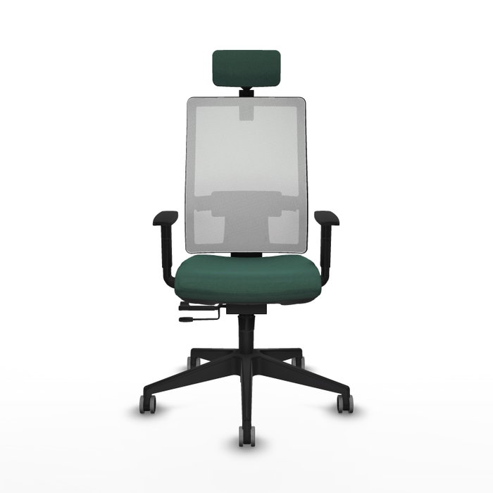 PIQUERAS Y CRESPO Silla de oficina Horna, Mecanismo Sincro/Traslack, Verde botella/Blanco