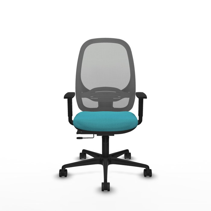 PIQUERAS Y CRESPO Silla de oficina Cilanco con mecanismo Sincro/Traslack, Tela Turquesa y Malla Gris