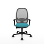 PIQUERAS Y CRESPO Silla de oficina Cilanco con mecanismo Sincro/Traslack, Tela Turquesa y Malla Gris