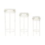 DKD Home Decor Mesita Auxiliar Terraza Y Jardin Blanco Metal 30.5 x 70 x 30.5 cm Set de 3