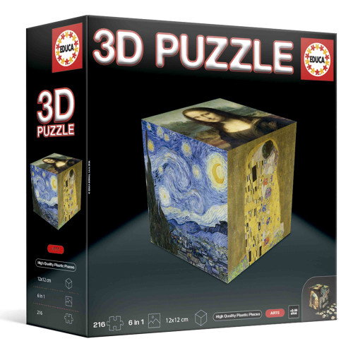Educa Borrás Puzzle 3D Arte en Cubo 6 en 1