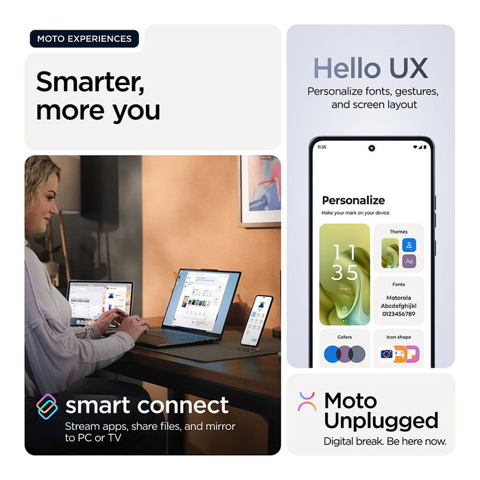 Motorola moto G86 5G Smartphone, 6.67" Pantalla P-OLED 120Hz, 8GB RAM 256GB, Cámara 50MP, Batería 5200mAh, Android 15, Spellbound Blue - IP68 Motorola moto G86 5G Smartphone, 6.67" Pantalla P-OLED 120Hz, 8GB RAM 256GB, Cámara 50MP, Batería 5200mAh, Android 15, Spellbound Blue - IP68