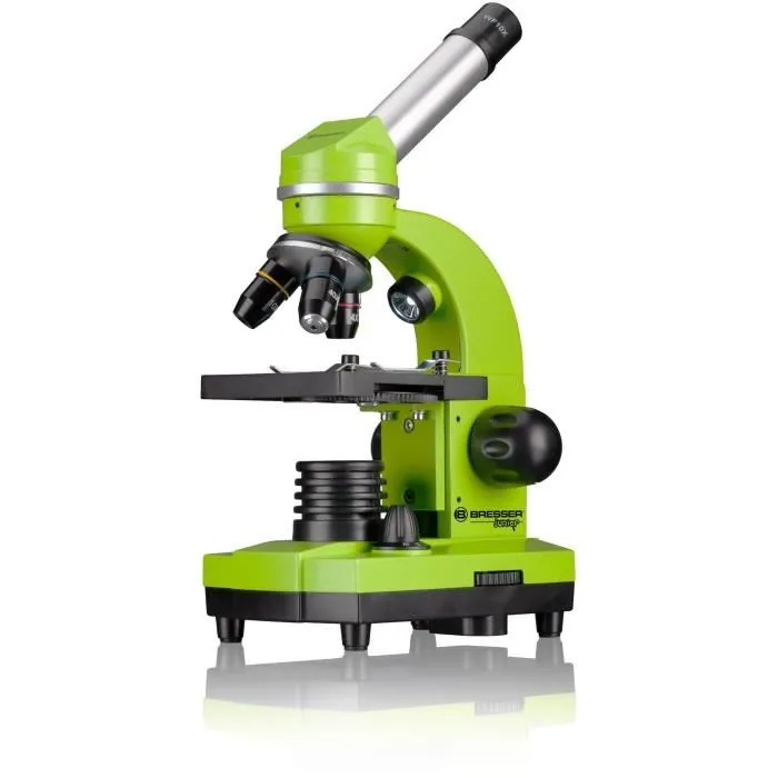 Bresser BRE4007922053509 Microscopio para estudiantes BIOLUX SEL - Aumento 40x-1600x - Kit de experimentación - Verde