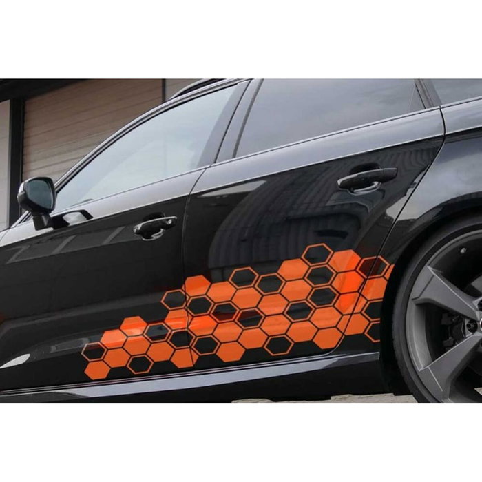 Foliatec Vinilo Decorativo para Coche Diseño Hexagon Naranja Foliatec Vinilo Decorativo para Coche Diseño Hexagon Naranja