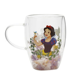 WIDDOP & CO Taza de Cristal Flores Secas Blancanieves Princesas Disney