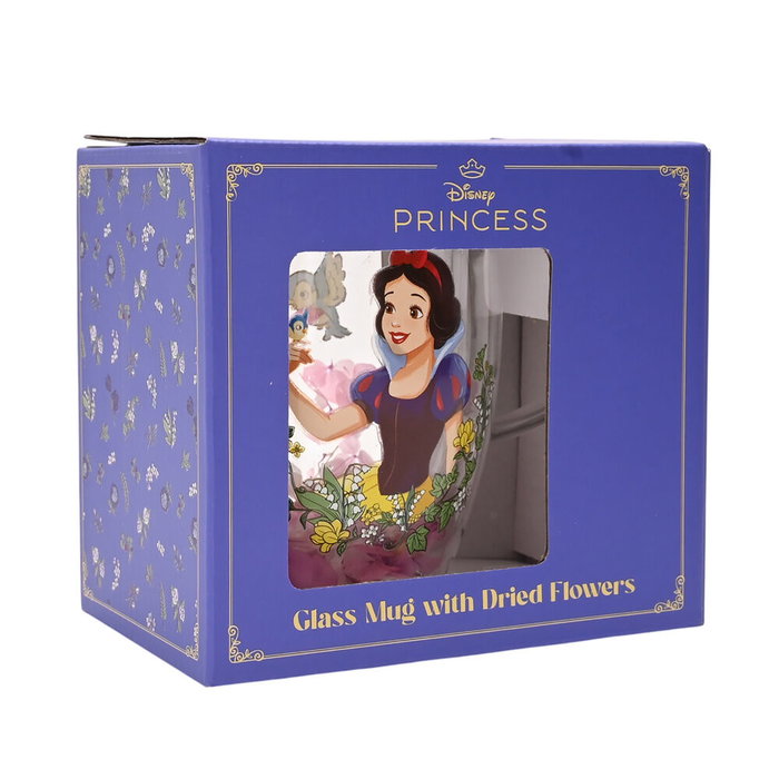 WIDDOP & CO Taza de Cristal Flores Secas Blancanieves Princesas Disney