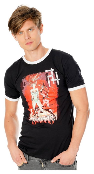 Gotham City Sirens Camiseta Crossword Black Ringer Talla S