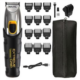 Wahl 09893-0440 Cortabarbas Expreme Grip con Agarre de Silicona y Cuchillas de Precisión, 0.5-9mm