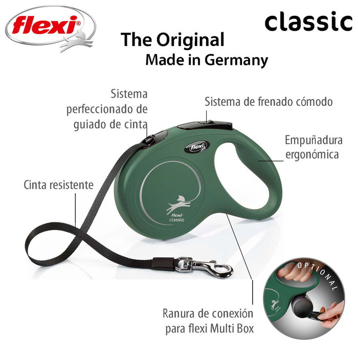 Correa para Perro Flexi Verde M