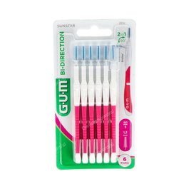 GUM Cepillo Dental Bi-Direction Fino Cónico Rosa 1.2