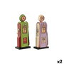 Figura Decorativa Home ESPRIT Magenta Pistacho Vintage gasolinera 7 x 4 x 17 cm (2 Unidades)
