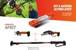 ALTUNA Kit Batería Tijera AF28 + Motosierra AF150 + Pértiga AF-KIT