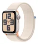 Apple Watch SE 40mm GPS - Reloj Inteligente con Pantalla OLED Táctil, Caja de Aluminio Starlight y Correa Deportiva Starlight, 32GB, WiFi, watchOS 9, Resistente al Agua