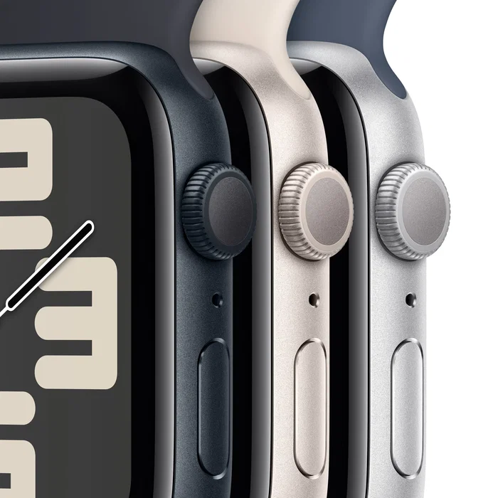 Apple Watch SE 40mm GPS - Reloj Inteligente con Pantalla OLED Táctil, Caja de Aluminio Starlight y Correa Deportiva Starlight, 32GB, WiFi, watchOS 9, Resistente al Agua