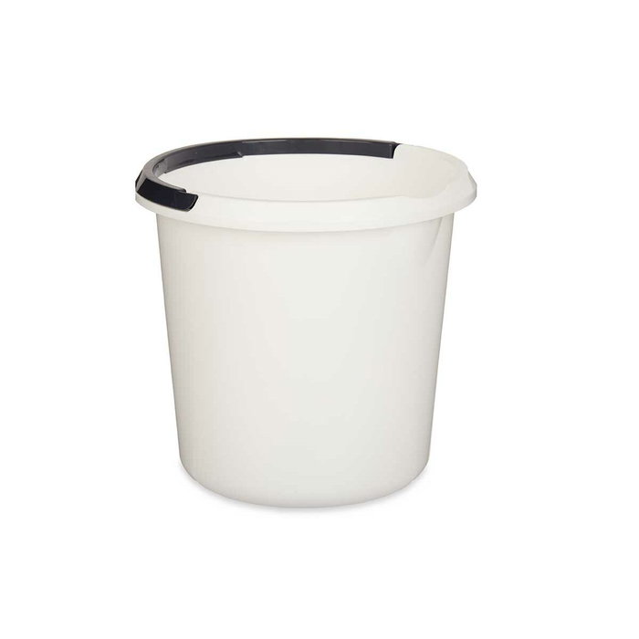 Cubo con Asa Blanco Antracita 10 L 30 x 28,5 x 30 cm (18 Unidades)