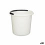 Cubo con Asa Blanco Antracita 10 L 30 x 28,5 x 30 cm (18 Unidades)