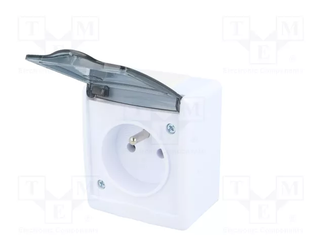PAWBOL Tomacorriente de Alimentación AC 16A 250VAC 2P+PE Blanco