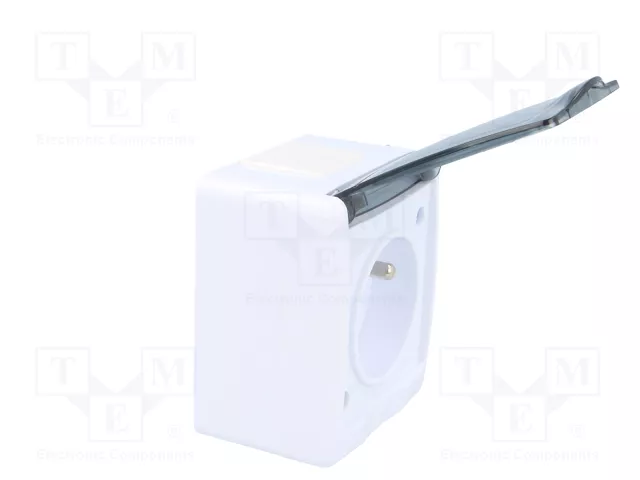 PAWBOL Tomacorriente de Alimentación AC 16A 250VAC 2P+PE Blanco
