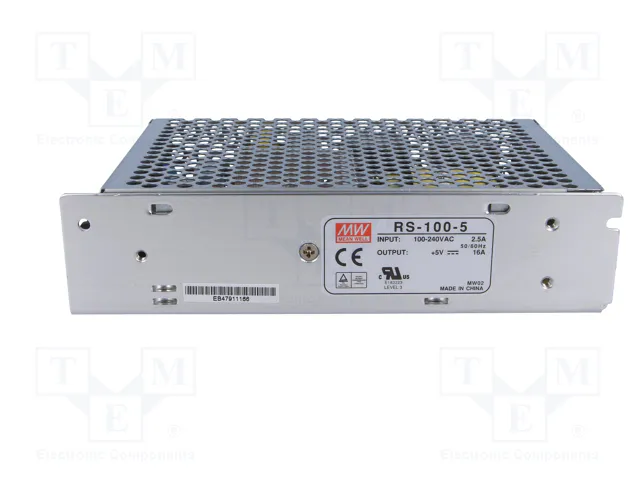 MEAN WELL RS-100-5 Alimentador de impulso 100W 5VDC 16A