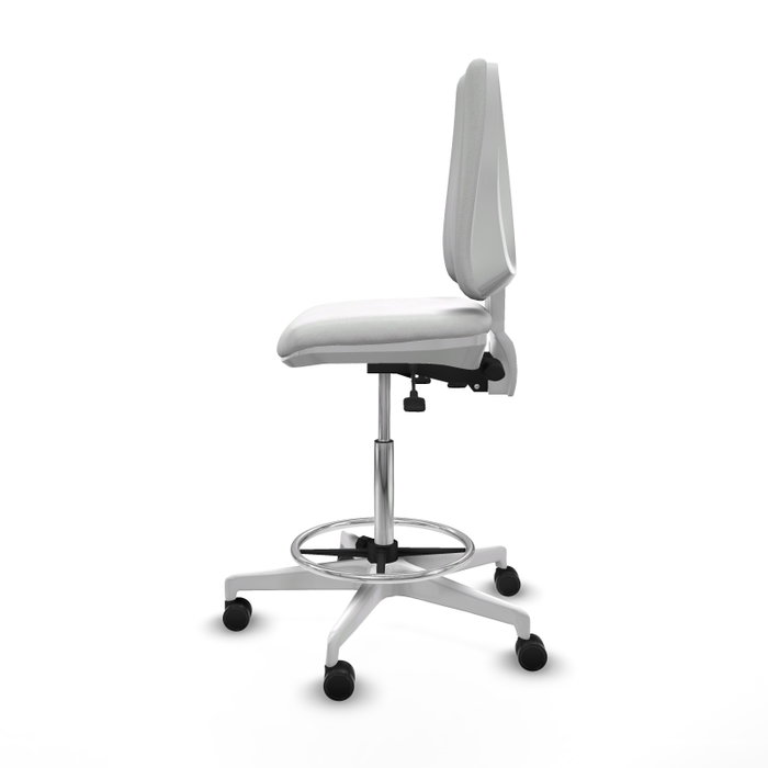 PIQUERAS Y CRESPO Taburete Elche blanco AS con asiento azul marino