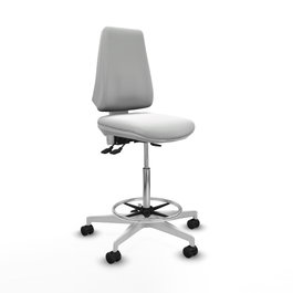 PIQUERAS Y CRESPO Taburete Elche blanco AS con asiento azul marino