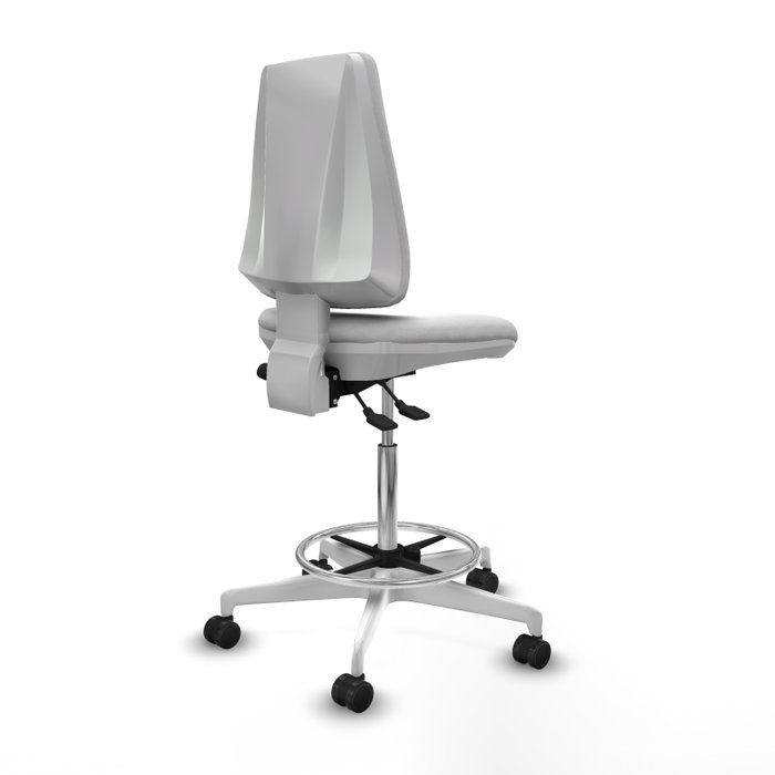PIQUERAS Y CRESPO Taburete Elche blanco AS con asiento azul marino