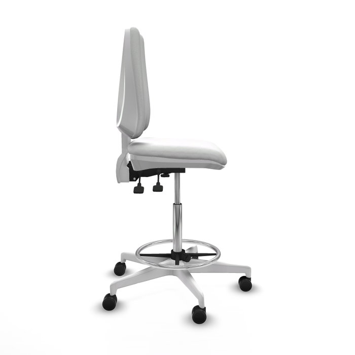 PIQUERAS Y CRESPO Taburete Elche blanco AS con asiento azul marino