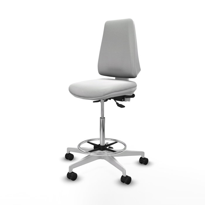 PIQUERAS Y CRESPO Taburete Elche blanco AS con asiento azul marino