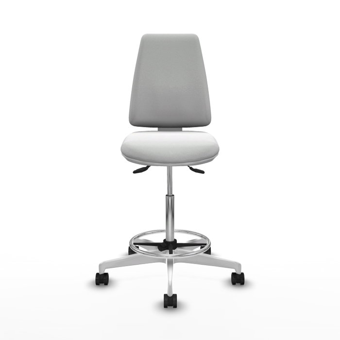 PIQUERAS Y CRESPO Taburete Elche blanco AS con asiento azul marino