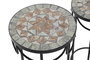 DKD Home Decor Set de 3 Mesas Auxiliares Stones Mosaico