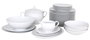 Santa Clara Vajilla Sofia 55 Piezas en Porcelana Blanca, Resistente al Lavavajillas y Microondas