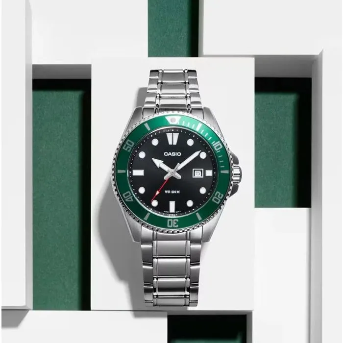 Casio MDV-107D Reloj Hombre Analógico Cuarzo Esfera Verde Resistente al Agua Casio MDV-107D Reloj Hombre Analógico Cuarzo Esfera Verde Resistente al Agua