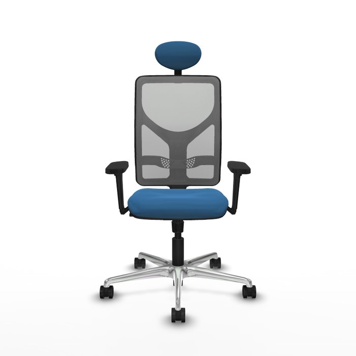 PIQUERAS Y CRESPO Silla de oficina Motilla con mecanismo Sincro Azul claro y Gris