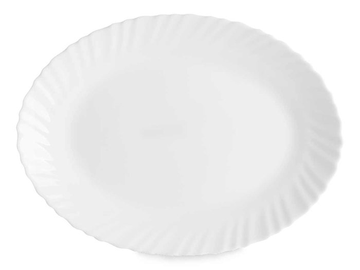 Bandeja Vivalto Clásica Opal de Vidrio Blanca 35 x 25 x 2.5 cm (Set de 18)
