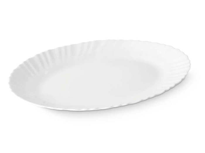 Bandeja Vivalto Clásica Opal de Vidrio Blanca 35 x 25 x 2.5 cm (Set de 18)