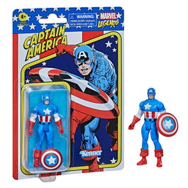 Hasbro Figura Marvel Legends Retro Capitan America F2652 9.5 cm Coleccion Retro 375 Juguete +4 Años