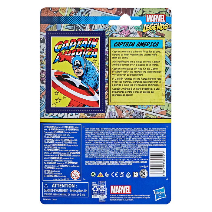 Hasbro Figura Marvel Legends Retro Capitan America F2652 9.5 cm Coleccion Retro 375 Juguete +4 Años