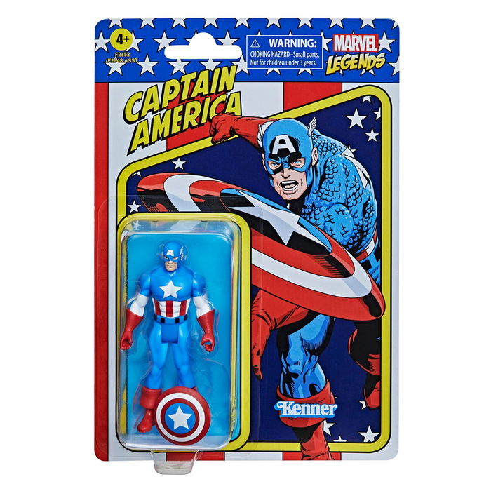 Hasbro Figura Marvel Legends Retro Capitan America F2652 9.5 cm Coleccion Retro 375 Juguete +4 Años