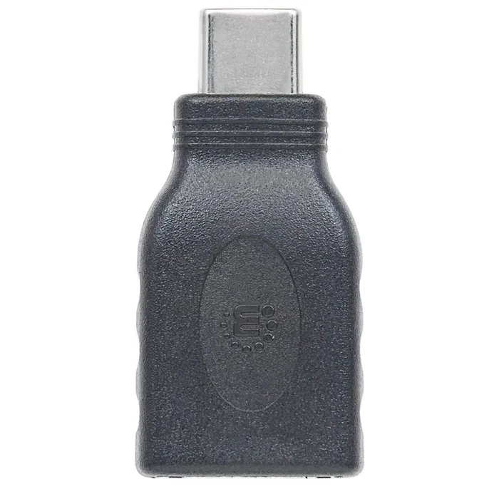Manhattan 354646 Adaptador USB-C (macho) a USB-A (hembra) USB 3.1 Negro - Hasta 5Gbps, Carga 3A, Ultra Compacto