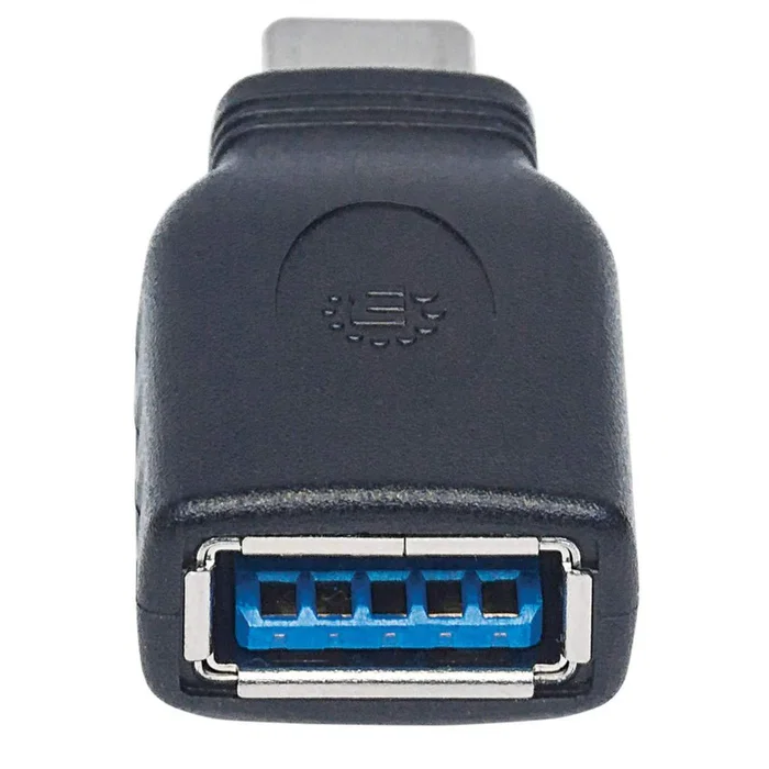 Manhattan 354646 Adaptador USB-C (macho) a USB-A (hembra) USB 3.1 Negro - Hasta 5Gbps, Carga 3A, Ultra Compacto