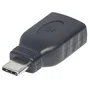 Manhattan 354646 Adaptador USB-C (macho) a USB-A (hembra) USB 3.1 Negro - Hasta 5Gbps, Carga 3A, Ultra Compacto